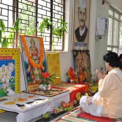 Vice Chancellor doing pooja