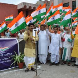 Flag March by Vice Chancellor and Students